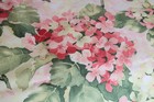 Shabby Cottage Chic Floral Fabric Tablecloth Pink   Green Hydrangeas 82 X 60