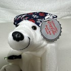 Vintage Coca Cola 1998 Bean Bag Plush Polar Bear In Coca Cola Hat 6 Inch New