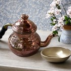 Vintage    copperbull     Hammered Copper brass Teapot W  Wood Handle    1 5 Quart