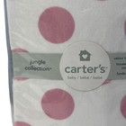 Carter s Jungle Collection Pink White Polka Dots Velour Changing Pad Cover New