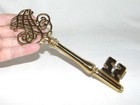 Vintage Virginia Metalcrafters Ornate Brass Skeleton Key  Williamsburg