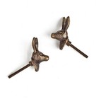 Set Of Rabbit Metal Drawer Knob  Hare Animal Cupboard Door Knob
