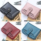 Rfid Protection Short Leather Wallet Women Card Id Holder Zip Purse Waterproof