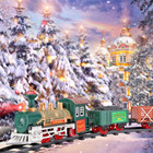 Luxury Electric Christmas Train Tracks Set Lights Sound Kids Toy Gift Tree Decor