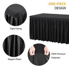 Party Talk Black Polyester Table Clothes For 4 Foot Rectangle Tables  Wrinkle Fr