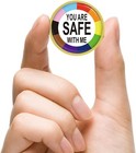 10pcs You Are Safe With Me Rainbow Pride Lgbtq Gay Brooch Pin Enamel Lapel Badge
