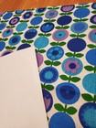 Awesome Rare Vintage Mid Century Retro 70s 60s Blu Purp Floral Circle Fabric 