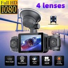 Hd 1080p 4 Way Lens Car Dvr Dash Cam Video Recorder G-sensor Night Vision Camera