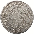 1835 4 Reales Peru Coin Silver Cuzco Mint  ka37- 