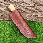 Hand Made Cow Leather Sheath Cover For Fixed Blade Knife Belt Loop 2911