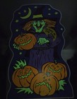 Vintage Impact Plastics Halloween Yard Art Sign Glow In The Dark Witch 26   