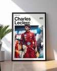 Charles Leclerc Poster     Scuderia Ferrari F1 Racing   Monaco Gp Wall Art 24x36