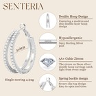 Senteria Double Sterling Silver Hoop Earrings For Women With 30mm 