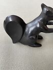 Vintage Whimsical Heavy Burnished Bronze Tone Metal 5    Squirrel   Acorn Figurine