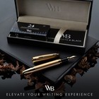 Majesti Fountain Pen- Stunning Gold  Medium Nib  Gift Box  Inks  Converter