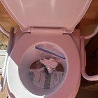 Toilet Frame With Armrests  Plastic   Metal Construction  White black Color