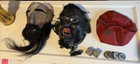 Antique Odd Fellows Ioof Fraternal Ceremonial Lot 2 Masks Hat Dice Tokens C1900
