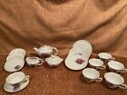 Set For 6 children   s China Tea Set rose Pattern 21 Pcs 