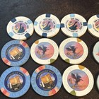 15 Casino Chips Vegas  5-caesars Palace  1-ny ny  Paris  Mandalay Bay  Aladdin