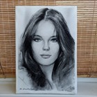 Original Charcoal Drawing   Girl Portrait  Minimalist Black And White Art