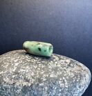 Ancient Pre Columbian Green Jade Tube Pendant Combine Shipping  576