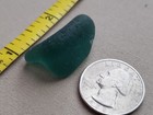 Genuine Beach Sea Glass Surf Tumbled Dark Teal Green Blue Ocean Curve Shape T01