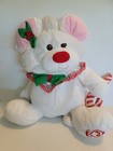 Vintage Fisher Price Puffalump White Christmas Mouse Candy Cane Plush 8036 1987