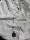 Silver Oval Locket Pendant Necklace Yellow Square Stone Cable Chain