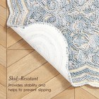 Laura Ashley Freya Scalloped Accent Rug 26x45 Mineral Blue Washable Non-slip