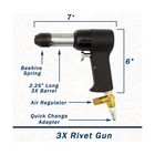 Wicks Aircraft 3x Rivet Gun Kit  Includes 3x Rivet Gun  5 Rivet Sets  2 Bucki   