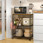 3 Tier Rolling Kitchen Cart Microwave Stand Utility Storage Shelf With Wheels