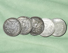 Morgan Dollars 5 Coins Xf au Condition Circulated Us Coin Mixed Date Mixed Mint