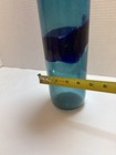 Vintage Blue Art Glass Decanter Bottle Large W  Stopper 16in Decor 