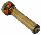 Antique Brass Double Rotating Wheel Stained Glass Kaleidoscope