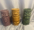 Tiki Mug Cup Vase Bar Decor Vintage Accoutrements Retro 2001 - Lot Of 3