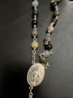 Vintage Catholic Religious 20    Black Rosary Beads Marked Italy