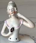 Antique German Porcelain Pin Cushion Half Doll 3  Rare Vintage Collectible Gifts