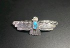 Vintage Native American Navajo Sterling Silver Turquoise Hair Barrette Clip