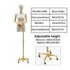 Female Dress Form With Head And Posable Wood Arms  Mannequin Torse Body W  Base