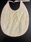 Vintage Baby Bib Pink Plastic Cover Terrycloth Backing Cat  mother s Little Pet 