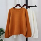 Womens Thicken Knitted Sweater Round Neck Pullover Loose Baggy Jumper Warm Tops
