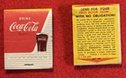 Vintage Coca Cola   Disney Advertising Matchbook Front Strike Circa 1970 s