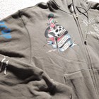 Vintage Ed Hardy Zip Up Hoodie 2xl Brown New York Tattoo Death Before Dishonor