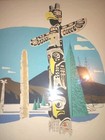 Native American Indian Print Totem Poles Signed R a Mackenzie Navajo Zuni Seneca