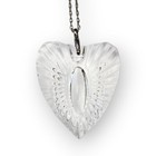 Waterford Crystal Heart Necklace Clear Pendant Rope Chain 925 Sterling Vintage  