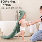 Hooded Baby Towels For Newborn 2 Pack 100  Muslin Organic Cotton Baby Bath To   