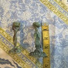 Vintage Pair Of Cast Bronze Asian Guanyin Figurines And Godess Candle 4 Inch 