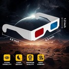 50 Pairs - Flat- 3d Glasses Red And Cyan White Frame Anaglyph Cardboard 