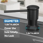 Dish Soap Dispenser  Kitchen Sink Dispenser Pump With With Bottle  Black