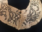 Antque Brussels Point De Gaze Lace Collar Buttons Victorian Wedding